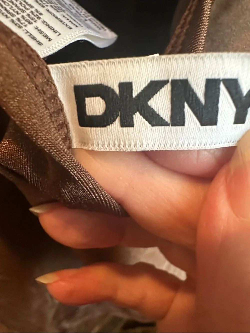 DKNY Shimmery Brown Swim One-Piece size L - Picture 2 of 4
